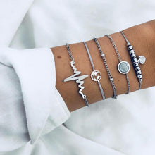 Load image into Gallery viewer, Boho Rose Map Bracelets &amp; Bangles for Women Bohemian Round Beaded Charm Bracelet Set Fashion Multilayer Accessories 2019 Bijoux